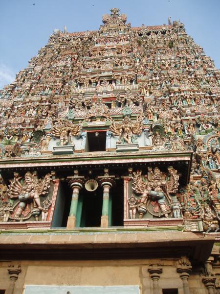 The temple in Madurai - it was surrounded by these wonderfull towers covered with sculptures